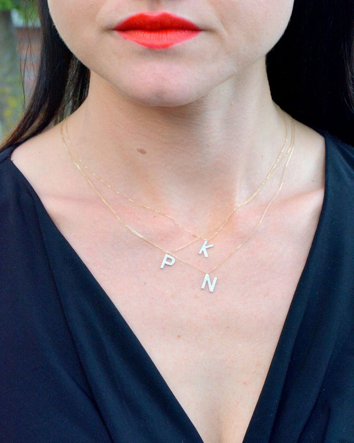 Złoty naszyjnik DIAMENT celebrytka 585 z literką N i diamencikiem N09118 Y C. Złoty naszyjnik celebrytka z modną zawieszką w kształcie litery N.jpg